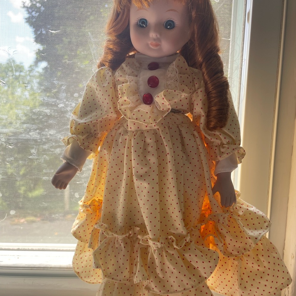 Classic Polka Dot Doll with Curly Hair